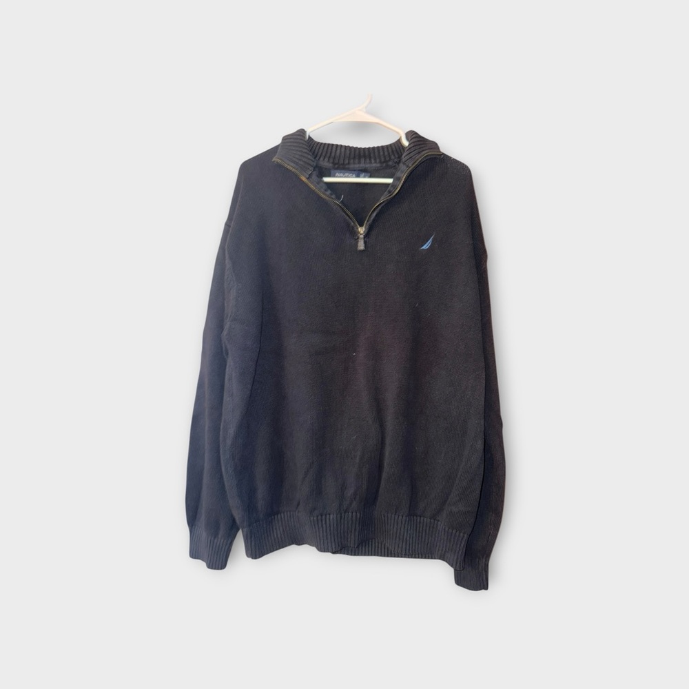 Nautica Men's Black Zip-Up Sweater
